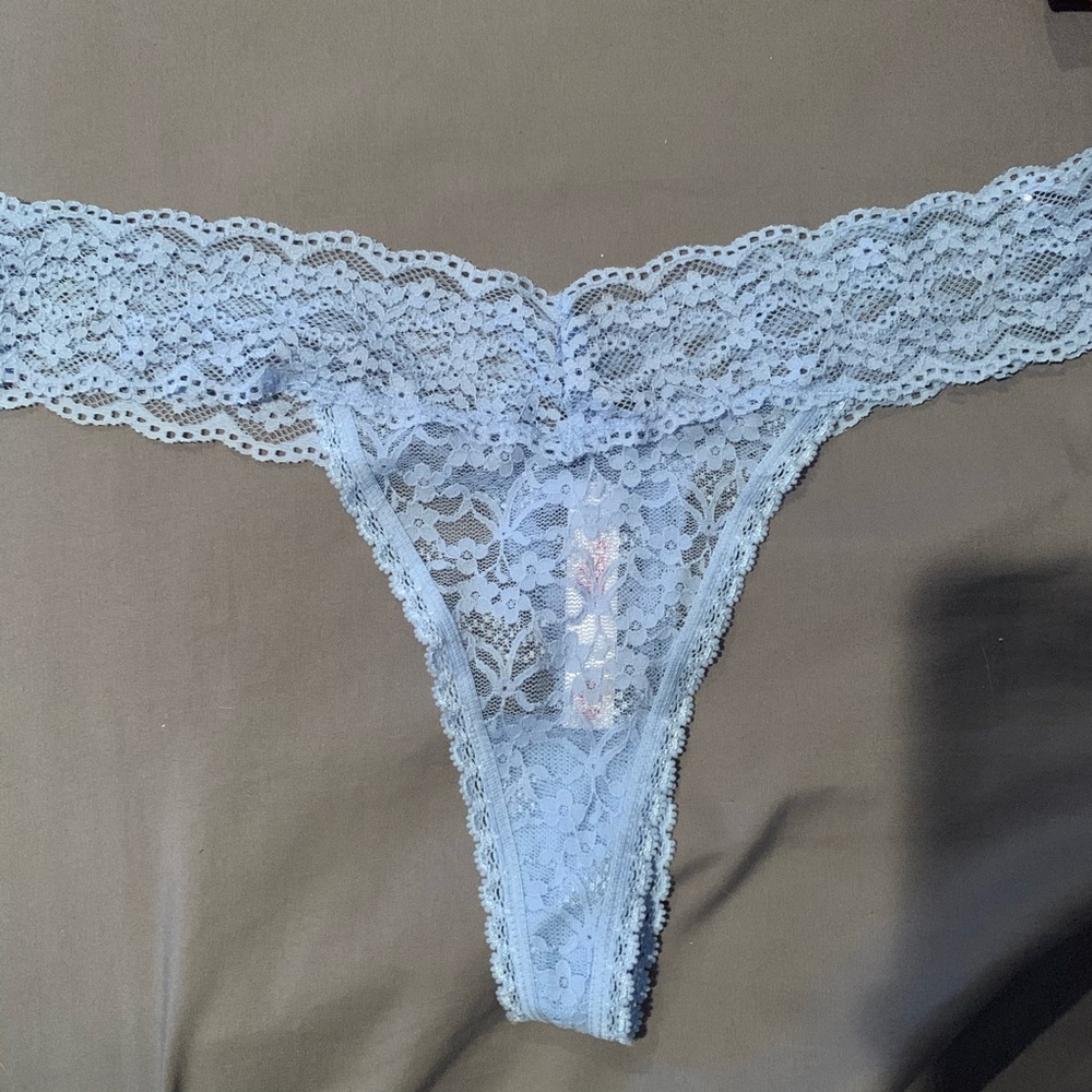 Baby blue thong lace